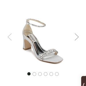 Badgley Mischka block heels. Size 9. Silver